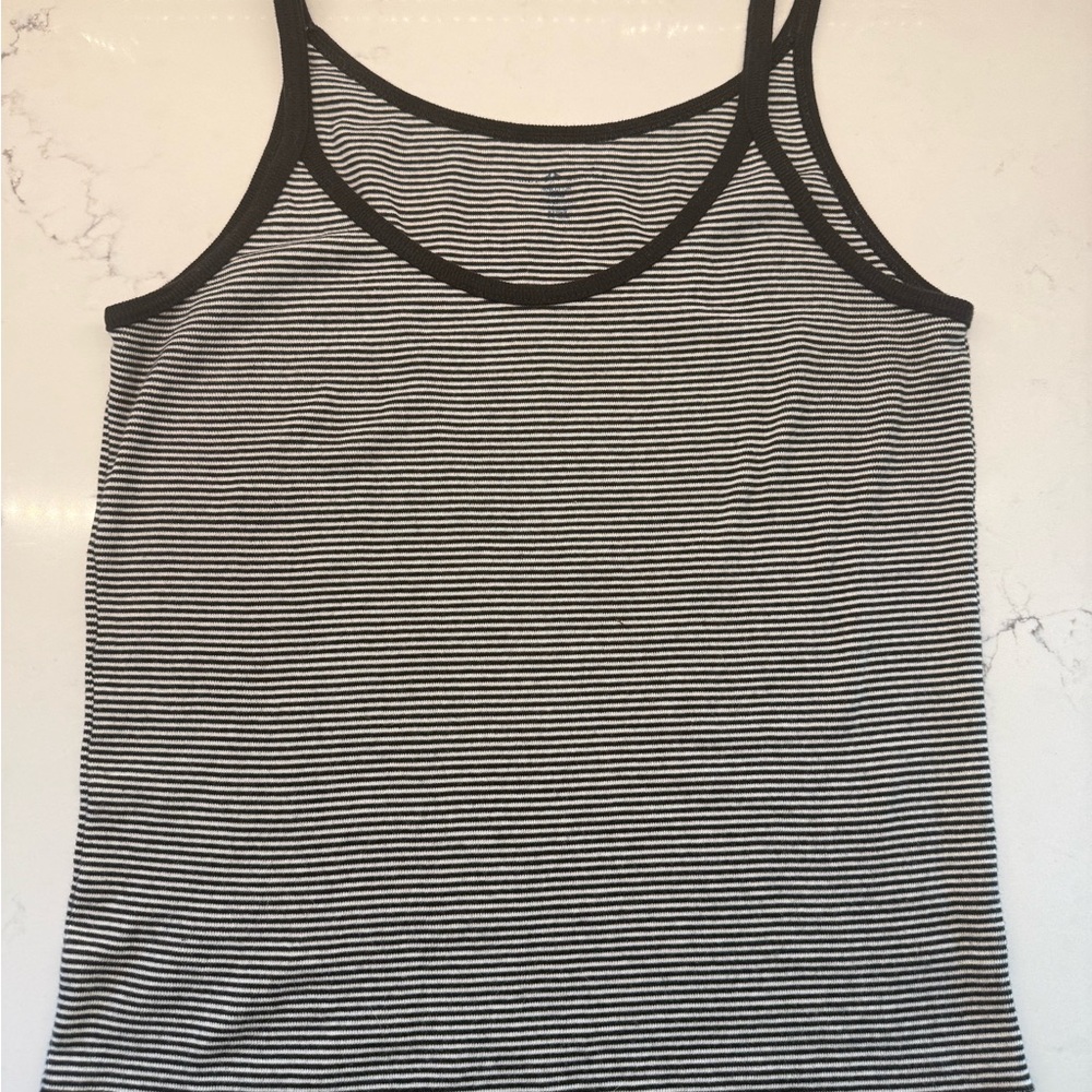Brandy Melville Black and White Striped Tank Top